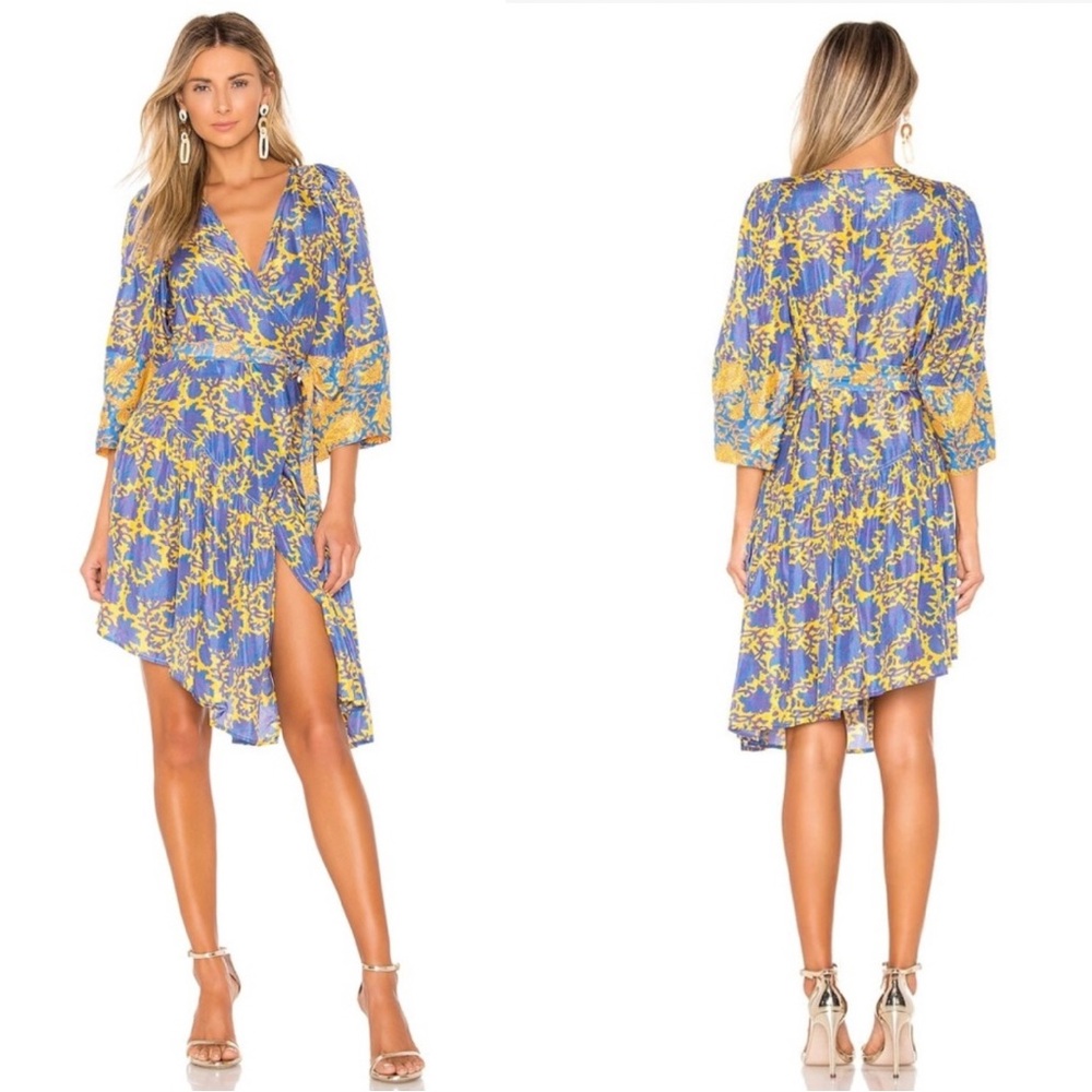 Apiece Apart Asymmetrical Floral Dress in Blue and Yellow